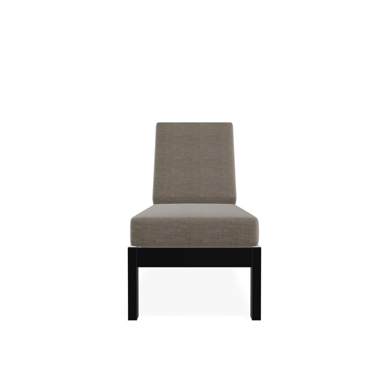 Chaise longue sans accoudoirs en polyester à 3 positions Leeward, Noir, Tissage uni cendre coulée Sunbrella®