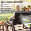 Banc d'extérieur avec coussins épais et causeuse de patio gris foncé-1909160673