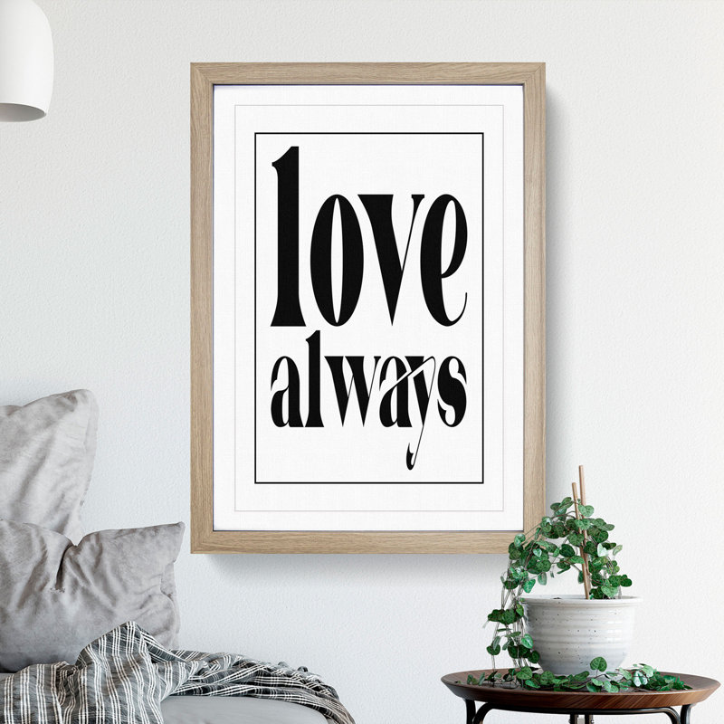 Love Always - Picture Frame Typography, 65cm H x 48cm W x 2cm D, Oak Framed