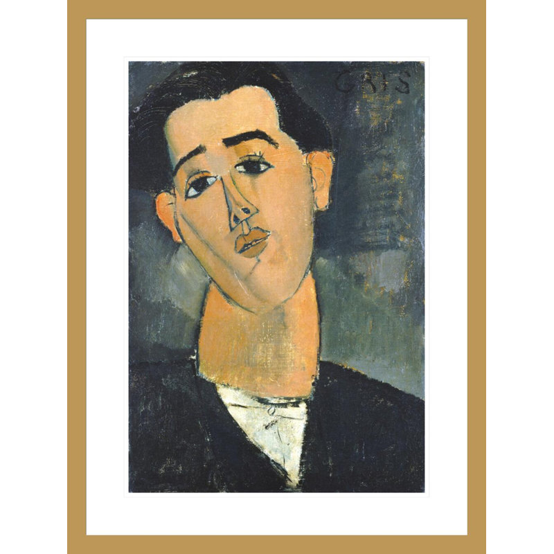 Portrait of Juan Gris par Amedeo Modigliani - Estampe numérique encadrée, H 22,64 po x l 22,28 po