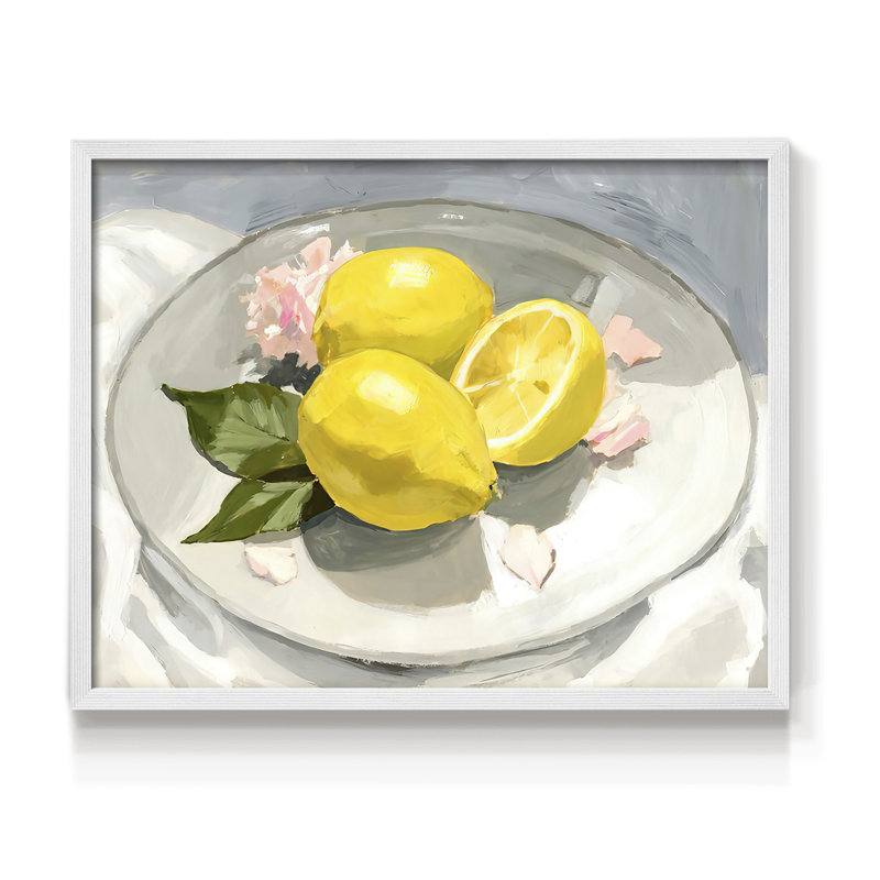 Lemons on a Plate I -Framed Print - Restickable