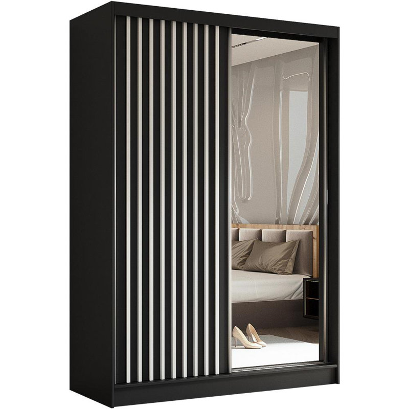 Ascher 2 Door Sliding Wardrobe, Black