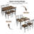 Dining Table Set For 4, Small Spaces Kitchen Table & Chairs With Wood Top & Metal Legs, Compact Dining Kitchen Table Set For Apartments, Sturdy & Space-Saving-1112743707-1112743700