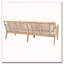 Ensemble de canapé d'extérieur en bois d'acacia 3 places avec 2 tables basses