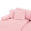 Canapé d'angle 3 places en velours côtelé rose confortable avec méridienne double, coussins décoratifs et soutien lombaire réglable, montage facile, dossier rembourré confortable, installation simple