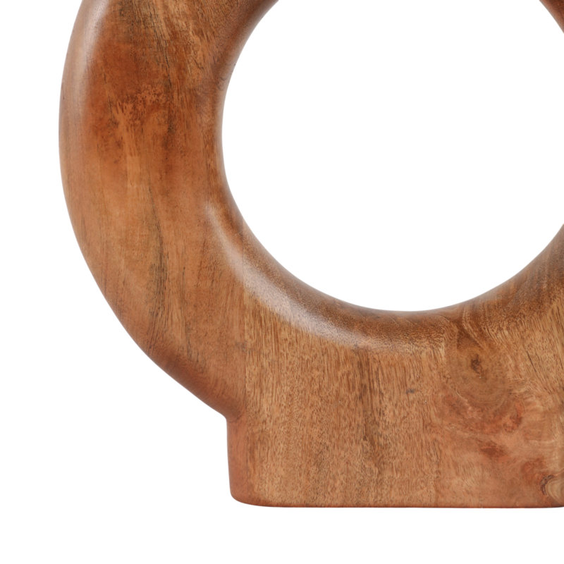 Handcrafted Mango Wood Decorative Vase With Circular Design