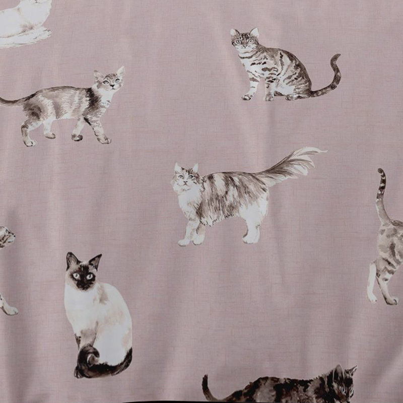 Cats Polyester No Pattern Duvet Cover Set with Pillowcases Included, Single - 1 Standard Pillowcase