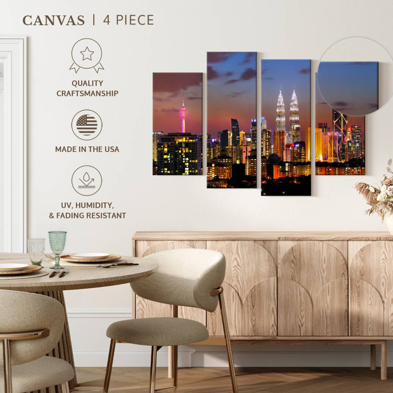 Sireci Kuala Lumpur Night Lights, 54" H x 84" W