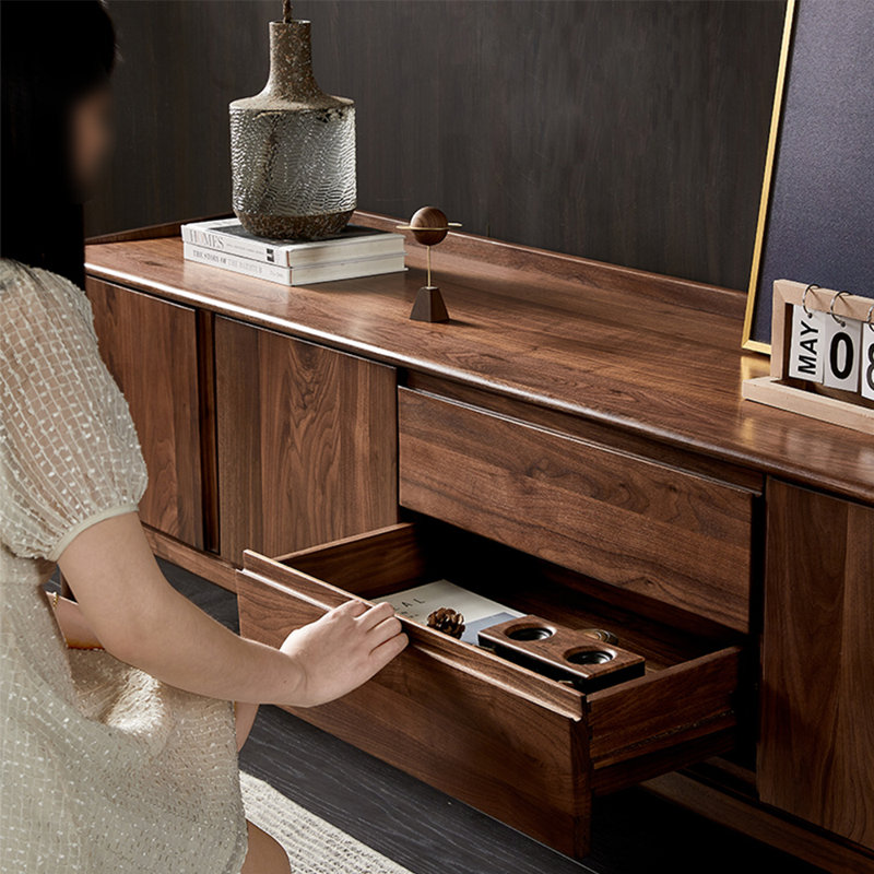 Nordic style solid wood TV cabinet, 70.87"