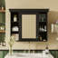 Armoire de rangement murale 35 po x 28 po avec porte miroir, armoire de salle de bain moderne avec miroir, armoire à pharmacie avec 6 tablettes ouvertes-580112818