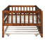 Lit de jour simple avec couchette et barrière de sécurité en noyer pour les centres de bien-être-406921120-406921127
