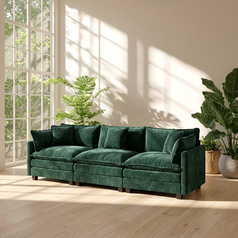 Canapé modulaire 3 places en chenille l 113,8 po x P 35 po x H 33,1 po Cloud
