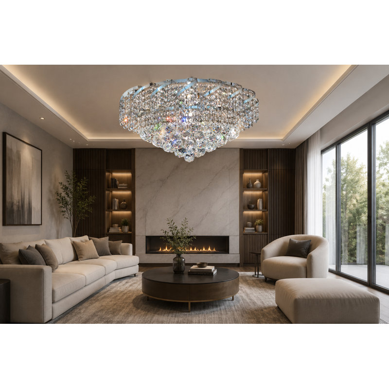 Lustre empire 9 lumières Zofia, Chrome