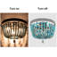 Plafonnier encastré vintage à 3 lumières avec perles de bois, bleu rétro pour la décoration intérieure
