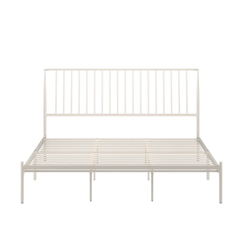Aynsley Metal Platform Bed, King, Off-White