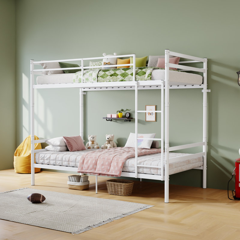 Lit superposé simple en métal blanc - L 77,72 po x l 41,18 po x H 63,11 po