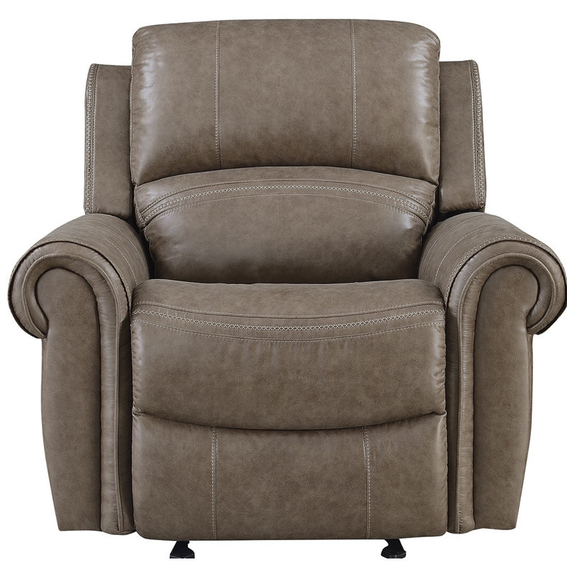 Donita, 40" Wide Rolled Arm Glider Recliner Chair, Toffee color