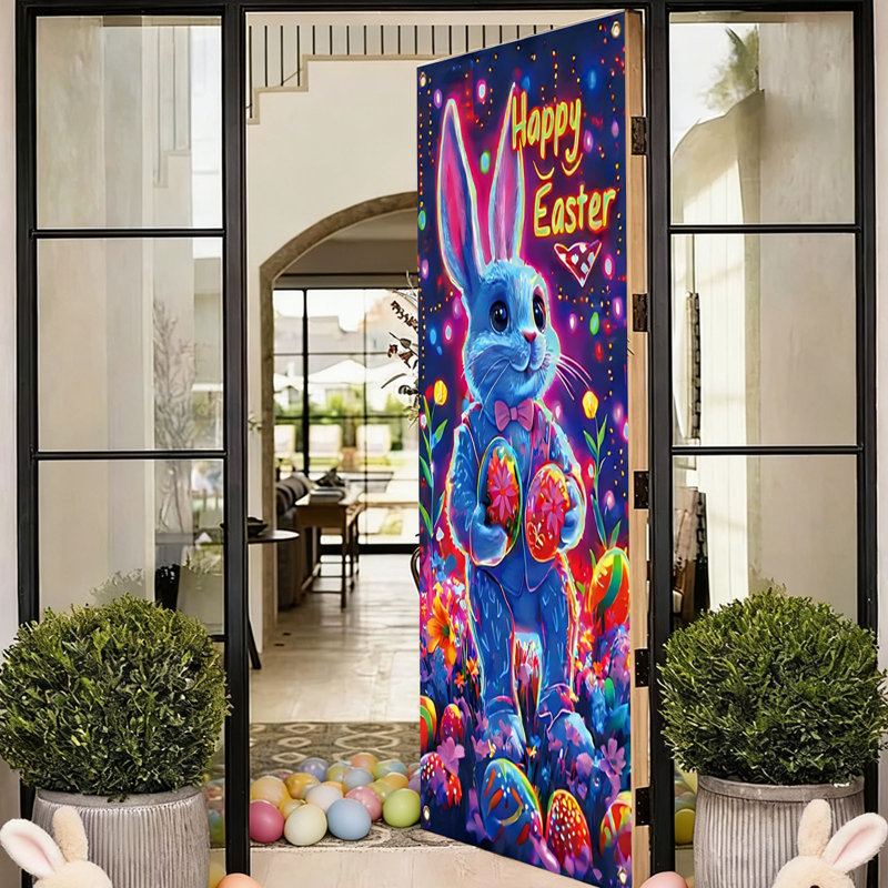 Kbndieu Easter Door Curtain Party Decorations