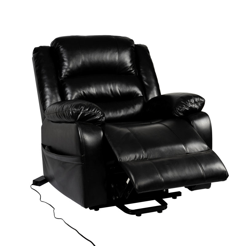 Fauteuil inclinable oscillant standard Serio de 37,4 po de largeur, Cuir noir Fuax