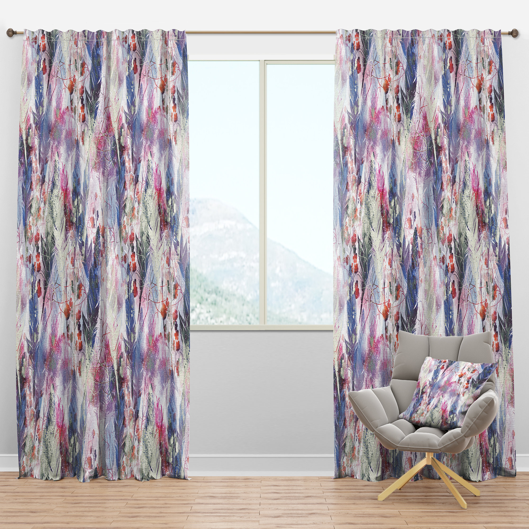 Design Art Boho Style Magic - Bohemian Velvet Curtain - Room darkening
