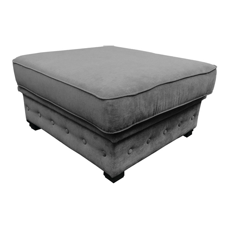 Allegra 82cm Wide Tufted Rectangle Solid Colour Standard Ottoman, Dark Grey