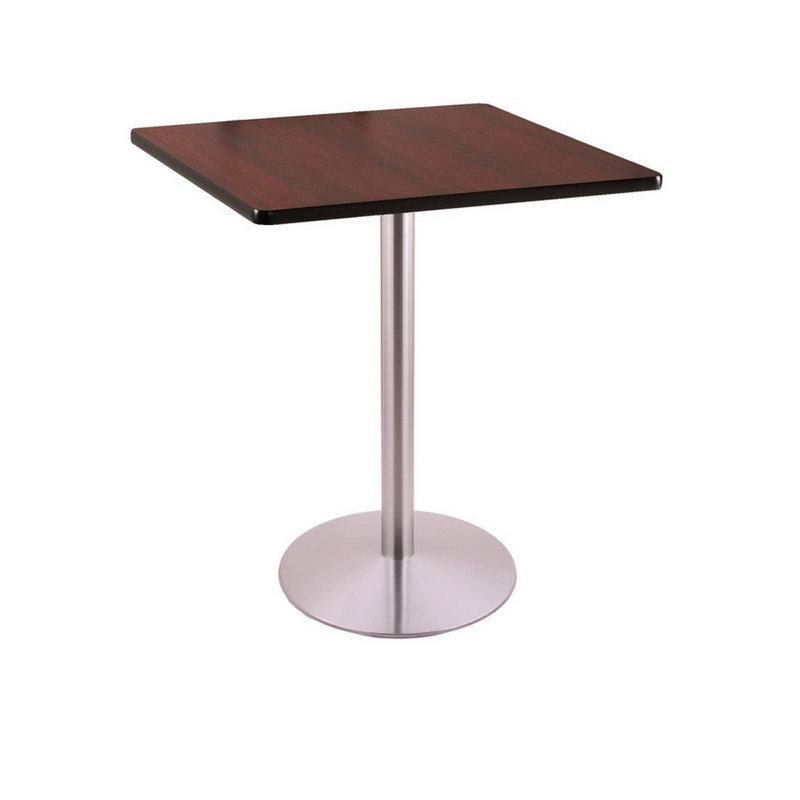 Table à piédestal à hauteur de bar, 30 po x 30 po, Inoxydable