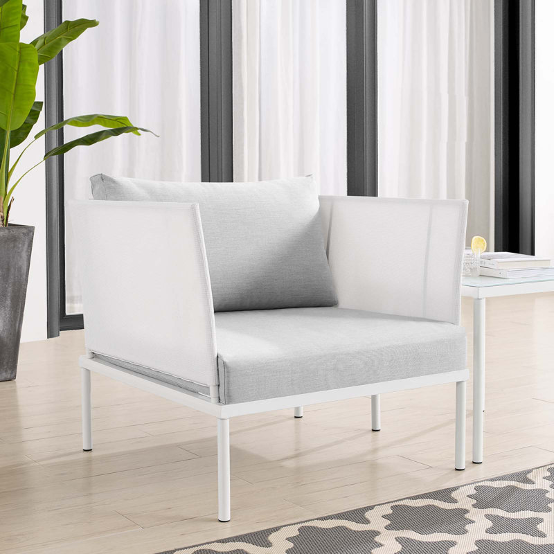 Fauteuil de patio extérieur en aluminium Harmony Sunbrella par Modway, gris