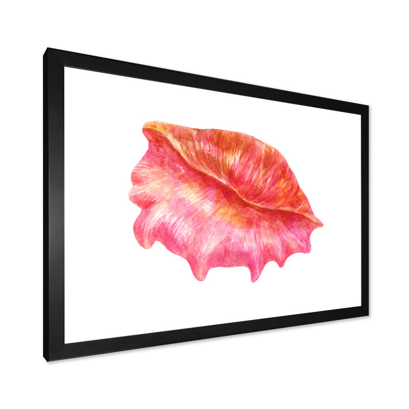 Coquillage rose - Reproduction de photo sur toile, H 8 po x l 12 po x P 1 po, Toile avec cadre noir