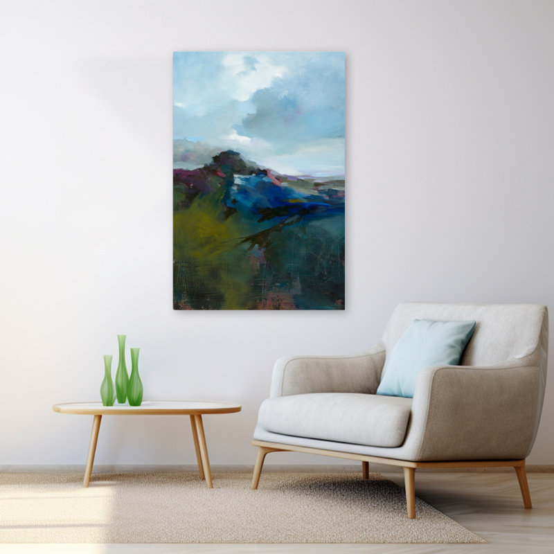 Bishops Peak - paysages bleu marine, bleu sarcelle indigo et art turquoise, H 48 po x l 32 po