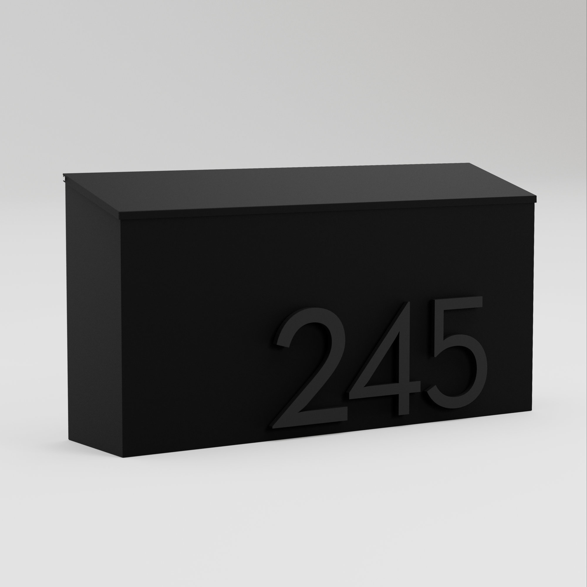 The OG Wall Mounted Steel Mailbox, Black, Black, Yes