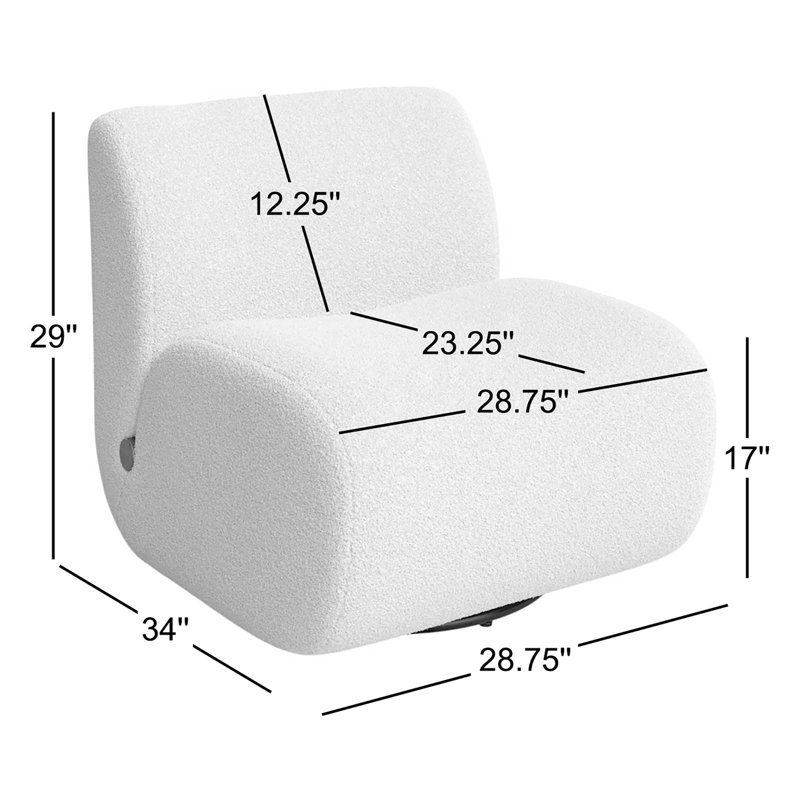 Siedell Swivel Lounge Chair, Sheldon Ivory