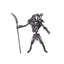 Figurine prédateur en métal avec lance