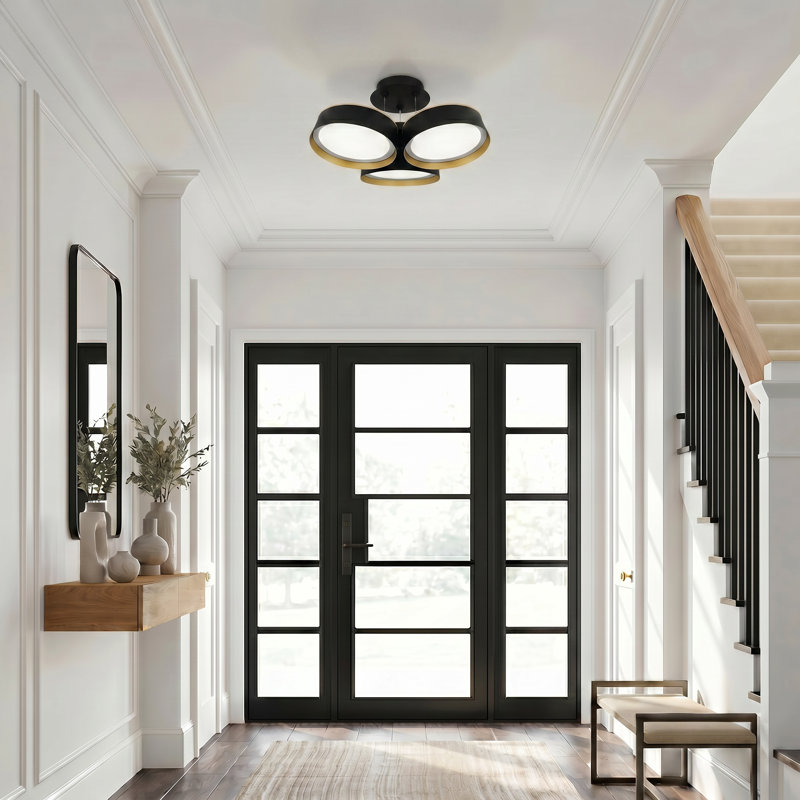 Byrnes Integrated LED Matte Black Semi-Flush Mount