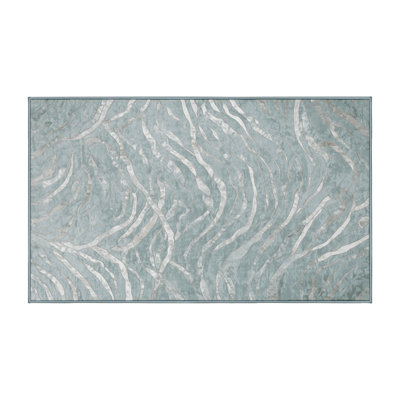 Machine Washable Blue Area Rug