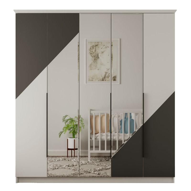 Baldwinville 5 Door Manufactured Wood Wardrobe