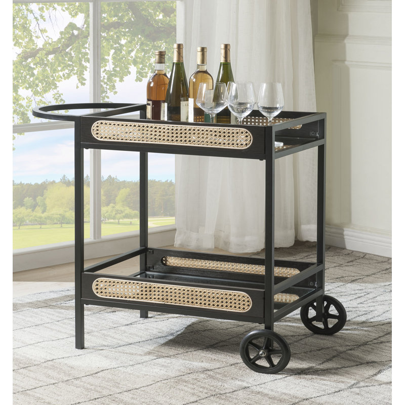 Chariot-bar en métal à 2 niveaux Ayra