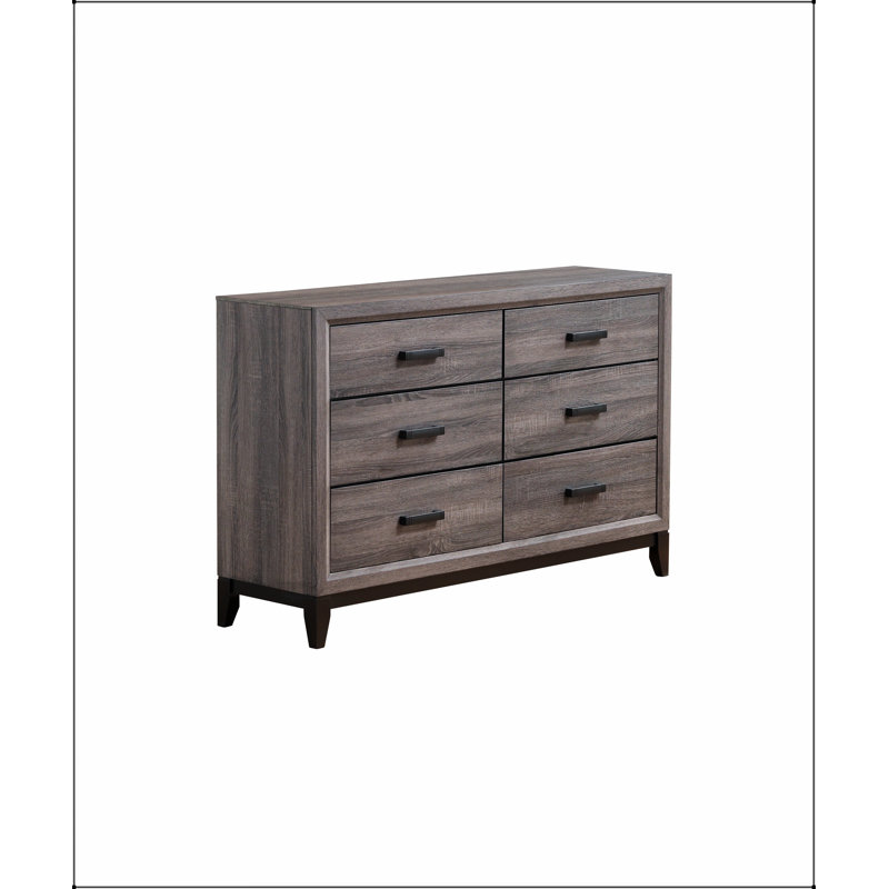 Commode 6 tiroirs Mirage Grey, Gris
