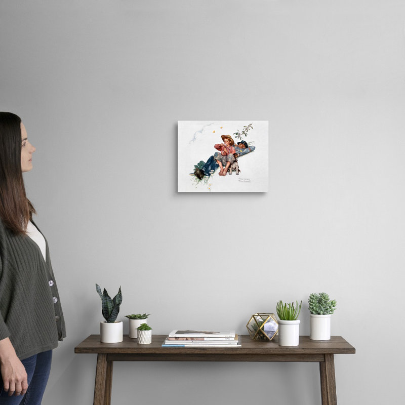 Grandpa et moi, cueillette de marguerites, art mural sur toile, H 11 po x l 14 po x P 1,25 po, Toile tendue