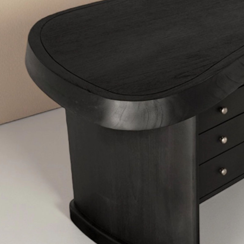 Bureau en bois massif noir et blanc