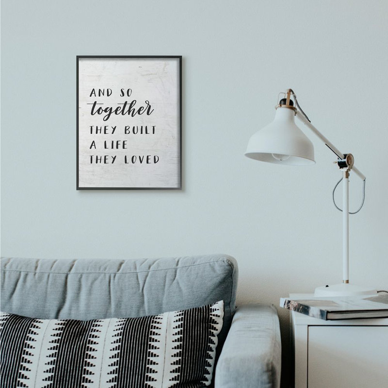 «Together Home Family Inspirational Word on Wood Texture Design», impression sur toile, H 20 po x l 16 po x P 1,5 po