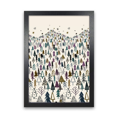 Trees Forest Night Purple - Print