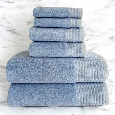 BedVoyage Spa Towel Set 6pc - Viscose from Bamboo + Cotton - 650 GSM - Absorbent & Odor Resistant