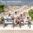 5 - Person Modular Patio Conversation Sets With Cushions, 6-Piece Outdoor All-Weather Waterproof HIPS Sofa Seating Group, Gray-424651668