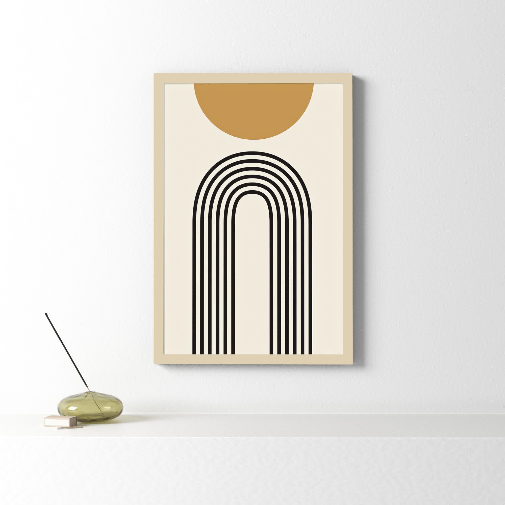 Retro Mountain Sunrise by The Creative Bunch Studio, Brown, 25.25" H x 17.25" W x 0.88" D