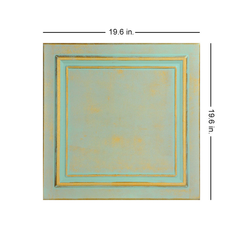 Carreau de plafond en polystyrène à collage 1,6 pi x 1,6 pi Line Art, Mousse dorée