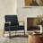 Dajauna Midcentury Modern Upholstered Metal Frame Chenille Arm Accent Chair-196164516