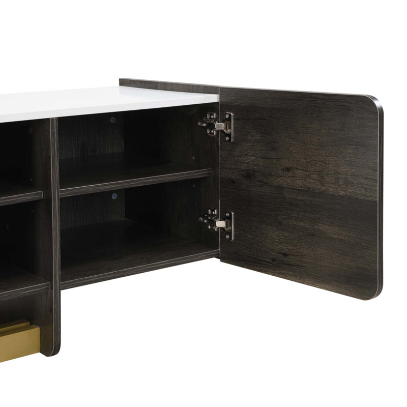 Ensemble 2 pièces de meuble télé et table basse Modern Light Luxury, Blanc