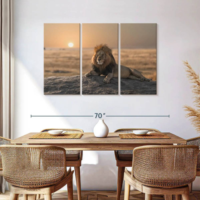 Lion On A Rock, 36" H x 57" W