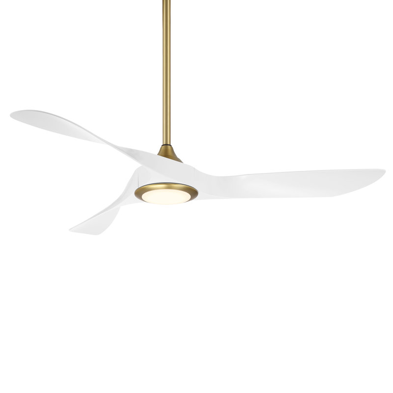 54" Swirl 3 - Blade Outdoor LED Smart Propeller Ceiling Fan with Remote Control and Light Kit Included