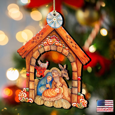 5'' Wood Hanging Figurine Ornament